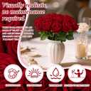 12 Red Roses Bouquet, Fake Roses with Stems, Rose Artificial Flowers, Valentines Day Flower, Fake Velvet Silk Rose Bulk Faux Flower for Anniversary Arrangement, Artificial Floral Wedding Decor