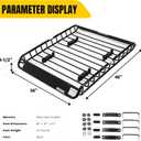 MaxxHaul Steel Roof Rack Cargo Basket, 46" x 36" x 4.5" Roof Top Carrier, Universal Fit for Cars, SUVs, Vans, and RVs, 150 lb Capacity, Weather-Resistant Easy-Install Cargo Storage (70115)