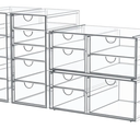 Makeup Organizer Storage with 16 Drawers, 4 Pcs Desktop Office Supplies, Desk Organizers, Clear Accessories, Dustproof Storage Drawer and for Make Up, Jewelry, Pen, Stationary