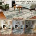 BEIMO Runner Rug for Hallway Kitchen, 2'x6' Machine Washable Runners Rug for Entryway, Soft Modern Abstract Throw Rugs, Low Pile Floor Cover with Non Slip Backing, Grey/Dark Green