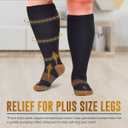 Doctor's Select Copper Plus Size Compression Socks Wide Calf - 2 Pairs | 20-30mmHg Extra Wide Calf Compression Sock Women | Copper Socks for Swelling, Varicose Veins | Extra Wide Calf Compression Sock | Black Wide Compression Socks for Women & Men, 4X- Large