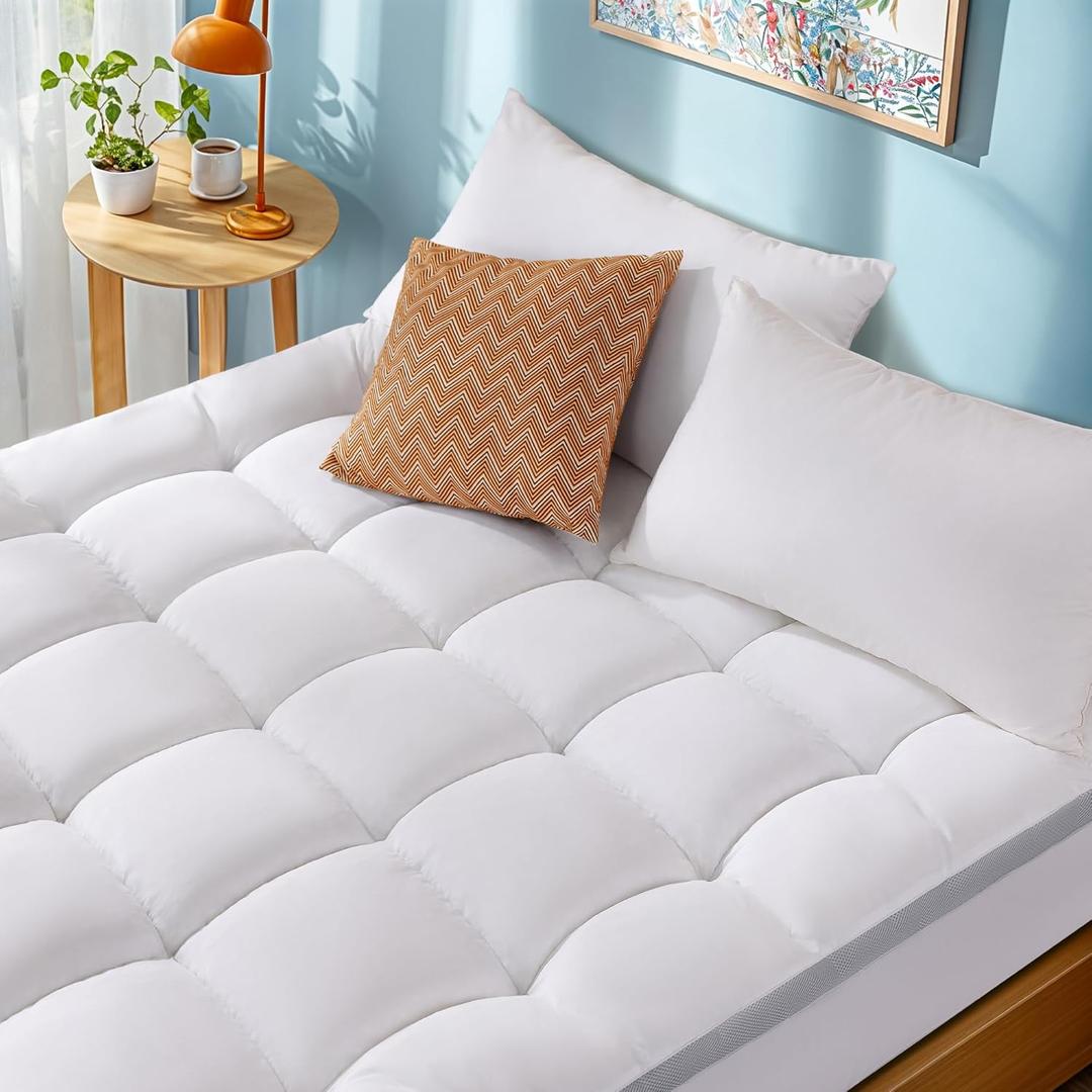 Queen Mattress Topper - Extra Firm Support Pillow Top,attress Pad Cover, Gel-Infused Memory Foam for Pressure Relief with 6"-18" Deep Pocket(60"x80")