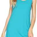 WiWi Viscose from Bamboo Nightgowns for Women Soft Sleeveless Tank Sleep Shirts Plus Size Sleepwear Night Dress, L