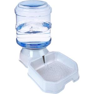 Pet Water Dispenser Station - 1 Gal Replenish Pet Waterer for Dog Cat Animal Automatic Gravity Water Drinking Fountain Bottle Bowl Dish Stand , Grey