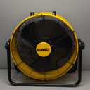 DEWALT DXF2042 Industrial Fan, 20 Inch High Velocity Fans with 3-Speed Adjustable Tilting Head, Drum Fan for Outdoor, House and Warehouse, Yellow