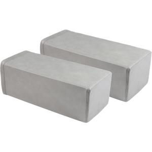 2 Pack Couch Arm Rest Pillow, 8''x8''x20'' Faux Leather Waterproof Cover, High Density Foam Armrest Cushion, Removable & Washable Elbow Support for Sofa, Bed, and Armchair (Medium Grey) (7.9x7.9x19.7 IN)