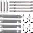 Grill Replacement Parts for Charbroil 4 Burner 463241113, 463449914 Gas Grill Models. Stainless Steel Pipe Burner Tube, Heat Plate Tent Shield, Crossover Tube and Grill Igniters Replacement Kit.