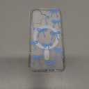 UEEBAI Magnetic for iPhone 16 Case, Bow Case Compatible with MagSafe, Wireless Slim Clear Ribbon Aesthetic Phone Cover Anti-Yellowing Shockproof Protective Cover for Women Girl - Baby Blue