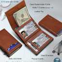 miyozi Wallet for Men, with Cash Pocket 2 ID Window 9-13 Cards, Metal Case Smart Slim Pop Up Credit Card Holder Flip with Magnetic Closure RFID Blocking Trifold wallet with Gift Box