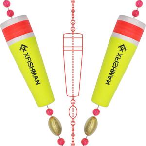 Fishing-Popping-Cork-for-Saltwater-Bobbers-Large-Floats Red Fish Popper for Carolina Rig (4 IN-Weight 3/4 oz - Qty 2)