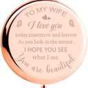 Polzwgck Valentines Day Mirror Gifts for Her Wife, Gift for Wife from Husband to My Wife Compact Mirror, Romantic Gifts for Wife Birthday, Wedding Anniversary, Valentine's Day, Mother's Day