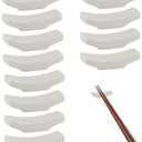 12 Pcs Ceramic Chopstick Holder Rest, Reusable Glazed Ceramic Stand,Keep Utensils Off Table, Anti Rolling Easy Clean, Tabletop Decoration for Sushi Nights, Asian Dining, Home Use