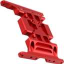 Aluminum Center Transmission Skid Plate Mount Gearbox Mount Base Compatible with Axial SCX10 1/10 RC Rock Crawler Car (Red)
