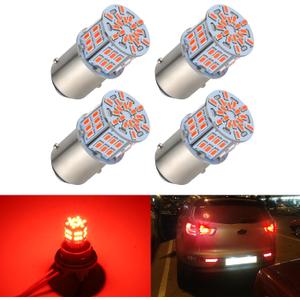 4PCS 1157 LED Bulb Brake Tail Light 12V-24V Super Bright 2357 2057 7528 BAY15D LED Replacement Light Kit Set for Car Tail Brake Turn Signal Lights - Brilliant Red