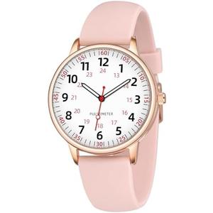 TWOPTION Nurse Watch for Women Waterproof Analog Silicone Watch with Second Hand Nursing Watch