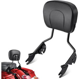 Amazicha Passenger Sissy Bar Backrest, Quick Release Rear Backrest Sissy Bar Fit for Harley Davidson Touring Road King Street Glide Electra Glide Road Glide 2009-2024, Black-flag