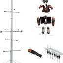 Ceaz Hockey Gear Drying Rack - Metal Tree Dryer Stand for Hockey Equipment - Organizer to Dry and Store Sports Gear - Includes Skate Sharpening Tool and 6 Hanging Clips