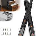 SLIDEWAY 6 Pair Adjustable Soft Close Drawer Slides, 1 Pair 14 16 18 20 22 Inch Side Mount Ball Bearing Metal Dresser Runners Cabinet Kitchen Glides, (100 LB Load Capacity, Black)