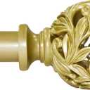 Curtain Rods 18 to 64 inches (1.5-5.33 ft), 1 Inch Diameter Adjustable Heavy Duty Curtain Rods with Decorative Openwork Carved finials for Home Decorative Curtain Rod Gold