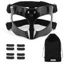 HIAARO QK02B Nose Guard for Broken Nose, Basketball Face Mask, Sports Face Mask for Men and Women, Adjustable and Black for Adults and Teenagers