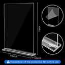 Acrylic sign holder 8.5 x 11 Paper Stand 10 Pack Clear Double Side T Shape Acrylic Table Signs for Displaying, Flyer Holder Paper Card Holder for Office Business Store Mall Restaurants
