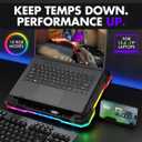 Tilted Nation Gaming Laptop Cooling Pad with USB Hub - Boost Performance, Stay Comfortable - RGB Laptop Cooler Stand with Adjustable Height & Fan Speed, RGB, USB (C + A) Hub, for 15.6" - 19" Laptops