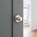 Kwikset Polo Interior Passage Door Knob, Handle For Closet and Hallway Doors, Non-Locking Doorknob in Satin Nickel, with Microban Protection