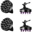 Aussumy Scalp Massager Shampoo Brush - 4-Pack Scalp Scrubber with Soft Silicone Bristles for Hair Growth & Dandruff Removal & Exfoliator - Ideal for Body Shower & Head Washing for Women Men & Kids