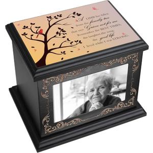 Cremation Urns for Human Ashes Adult Male or Female, Funeral Memorial Urns for Ashes with Photo Frame, Wooden Urns Box and Casket for Men Women, Burial Urn for Adults Up to 200 IBS