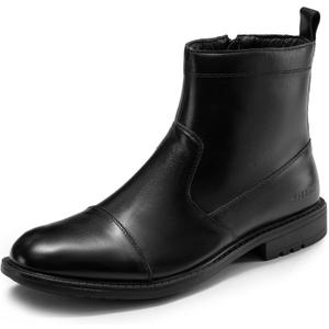 Arkbird Men's Chelsea Boots Zip Ankle Dress Boot Genuine Leather Boots for Casual and Formal (11.5, Black)