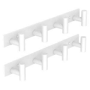 VAEHOLD Hat and Coat Wall Mount Rack - Hooks for Robes, Bags, Keys, and Towels - Bathroom Towel Hanger Organizer (White, “T“ Shape 4 Hooks 2 Pack)