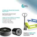 Pallet Jack/Truck FULL SET BLACK with Back Axle, Steering Wheels 7"x 2" Pair, Front Load Roller 3" x 3.75" Pair with Bearings ID 20mm Poly Tread Black With Entry Exit Roller and Protective Caps