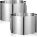 2 Pcs 6 to 12'' Adjustable Cake Ring,15 cm High Stainless Steel Round Cake Rings Mold, Cake Baking Supplies Rings with Scaling for Mousse Baking Dessert Making