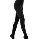 Citystl Opaque Black Tights for Women, 80D Solid Color Soft Tights, Control Top Microfiber Pantyhose for women(Black-S/M)