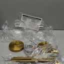 2 Pack 7.2-Inch Globe Pendant Lights, Mid Century Gold Pendant Light Fixtures, Globe Pendant Lights Kitchen Island with Clear Glass Shade Adjustable Hanging Fixture for Dining Room Bulbs not Included