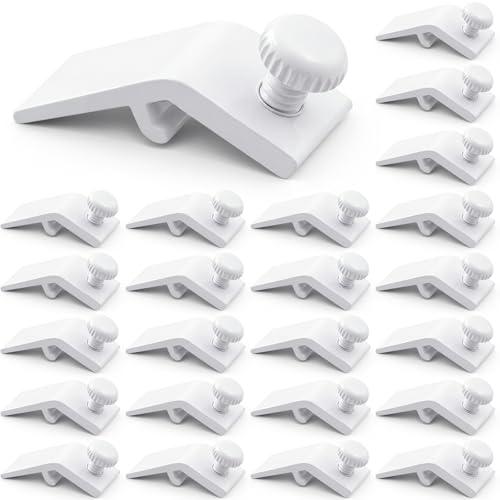 Blulu 24 Pcs Storm Door Panel Clip with Screws 5/16" Offset Aluminum Storm Window Clips Screen Door Hardware (White)