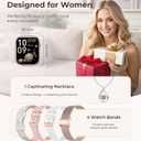 Iaret Smart Watch for Women, 1.83" HD Fitness Tracker with 4 Bands, Answer/Make Calls, Heart Rate/Sleep/SpO2/Step Tracking, 100+ Sport Modes, Android/iPhone Compatible Gift (Rose Gold)