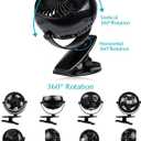 Gazeled Clip on Fan Battery Operated, 360 Rotation, with 8 Free AA Batteries, Quiet USB or Battery Operated Fan, 5'' Portable Battery Powered Clip on Fans for Camping, Stroller, Bedroom, Outdoor