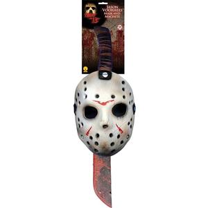 Rubies Costume Co. Men's Friday The 13th: Jason Mask and Machete Set