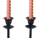 Rely+ Set of 2 Sturdy Metal Black Taper Candle Holders Decorations Candlesticks Holder Home Decor Wedding Parties Centerpiece for Dining Table Candle Stand (Small)