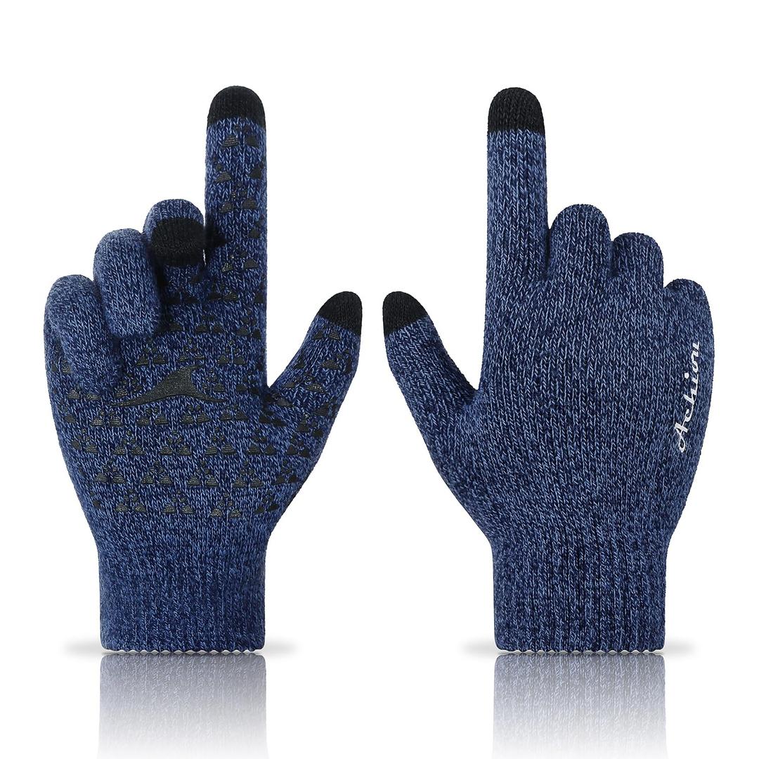 Achiou Winter Gloves, Glove for Men Women, Upgraded Touch Screen Texting Warm Running with Thermal Soft Knit Lining, Size: X-Small