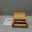 Utoplike Bamboo Bathtub Caddy Tray Bath Tray for Tub, Adjustable Bathroom Bathtub Organizer with Book Tablet Wine Glass Cup Towel Holder (Natural)