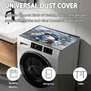 Washer and Dryer Covers for the Top, Merry Christmas Non-slip Dryer Top Protector Mat, Dust-proof Washing Machine Cover, 23.6" x 19.7" (Blue Snowman, 23.6"L x 19.7"W)