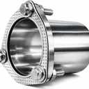 Universal Semi Direct Fit Exhaust Converter Pipe 2"OD 3-Bolt Flange Repair KitT304 Stainless Steel, exhaust flange repair,weld on exhaust flange
