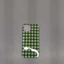 Skyseaco for iPhone 15 Case Cute Aesthetic Gingham Phone Case Soft Slim TPU Shockproof Phone Cover for Women Girls - Green