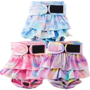 Reusable Dog Diapers Female Washable, Premium Doggie Diaper for Dogs, Pack of 3, Highly Absorbent Extra Large Female Dog Diaper for Heat, Incontinence and Puppy Training(XL) (X-Large(17.5"-27"Waist)