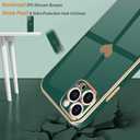 Teageo For iPhone 13 Pro Max Case for Women Girl Cute Love Heart Luxury Plating Soft Back Bling Cover Raised Camera Protection Bumper Silicone Shockproof Phone Case for iPhone 13 Pro Max,Darkish Green