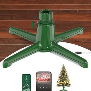 【Patent Pending】 Musical Rotating Christmas Tree Stand, UL Certified Up to 9ft 120 lb Artificial Christmas Tree with Speaker, Spinning Stand with Remote, Fit for 1.25-2" in Tree Poles - 800W