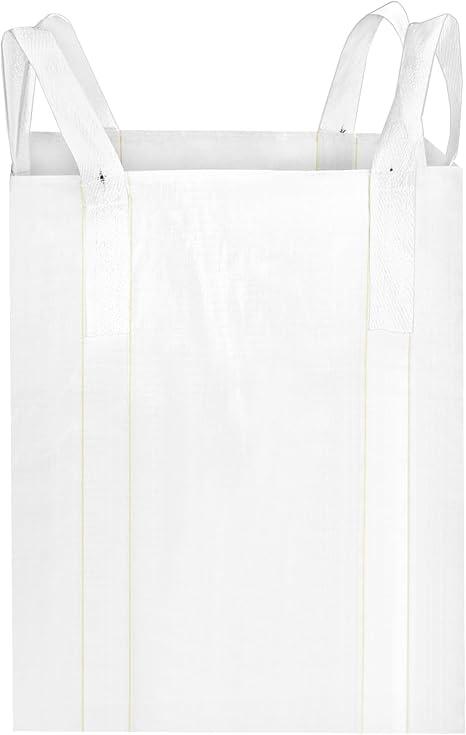QWORK FIBC Bulk Bag, 2 Pack Sandbags 1 Ton Industrial Grade Bag Holds 2200 LBS, Woven Polypropylene Bags 35" x 35" x 43"