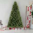 6ft Full Body Unlit Artificial Christmas Tree, Realistic Dense Pine with 1,000 Branch Tips, Hinged Easy Assembly & Stable Base, Perfect for Holiday Ornaments